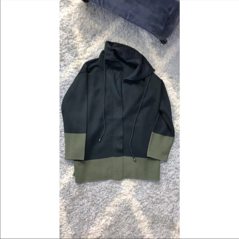 Black and green zip up